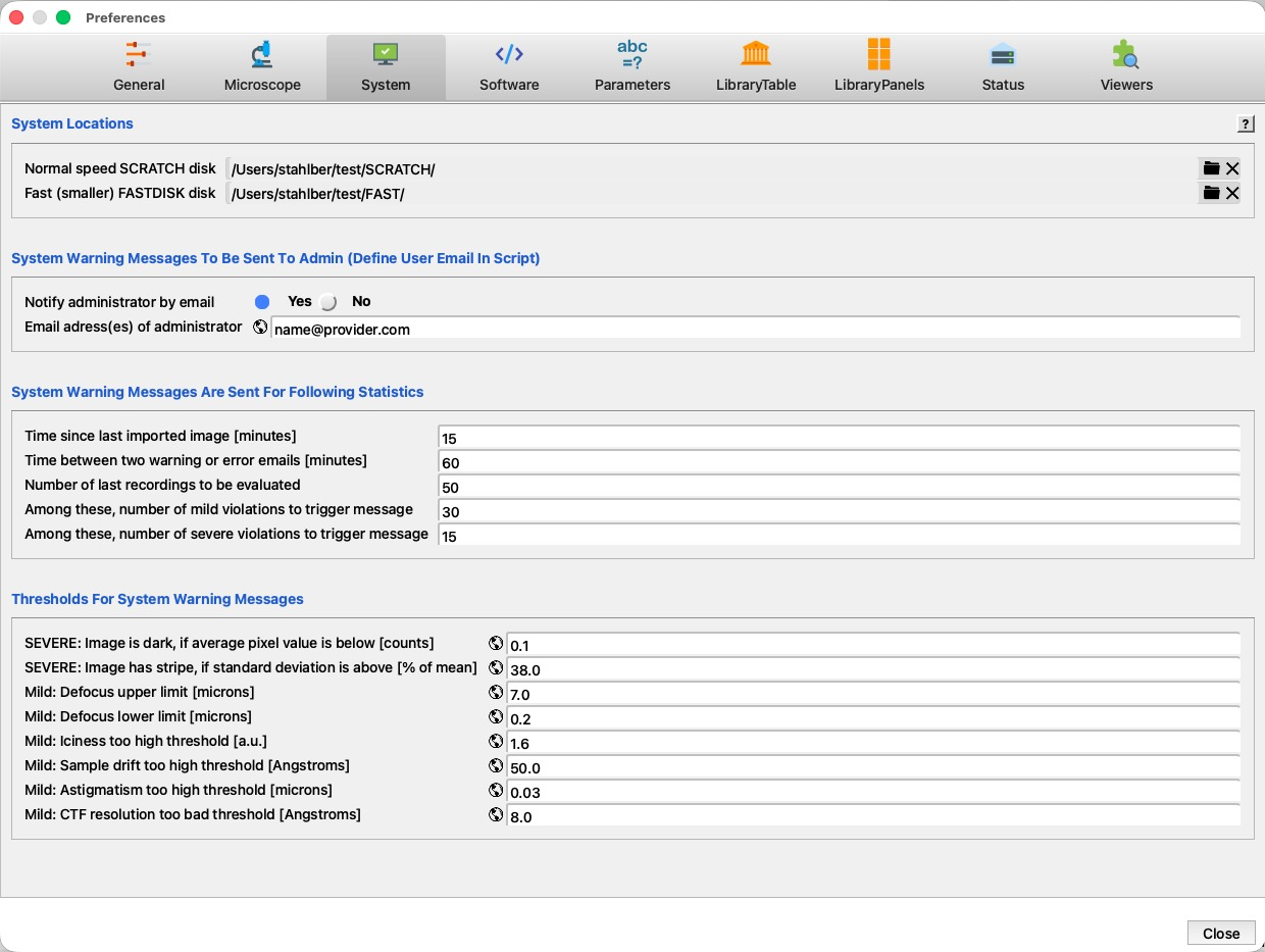 The System preferences page with numbered regions