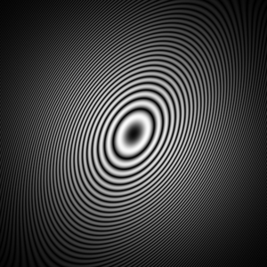 Astigmatic CTF power spectrum with elliptical Thon rings